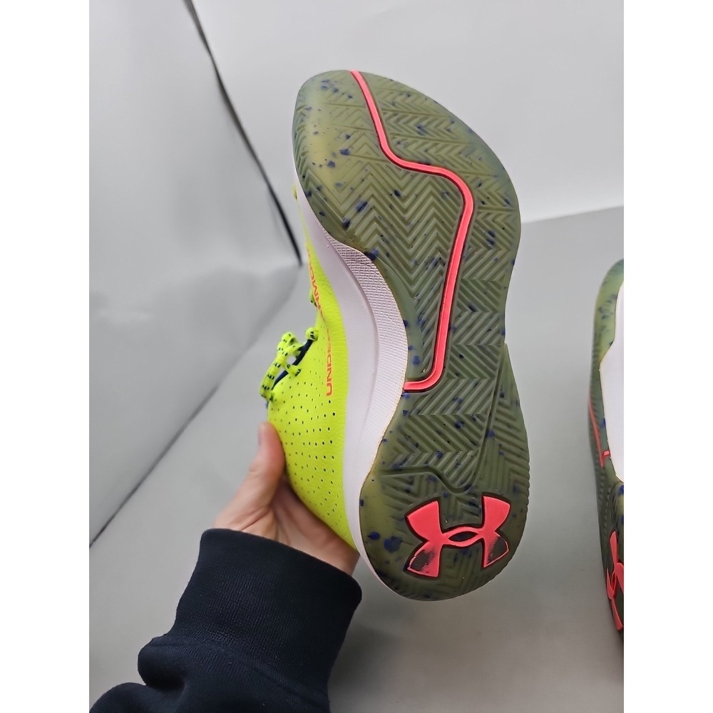 Under Armour Youth 6Y Jet Splash Basketball Shoes Yellow Blue Mesh Lace Up‎ Mid - Picture 6 of 8